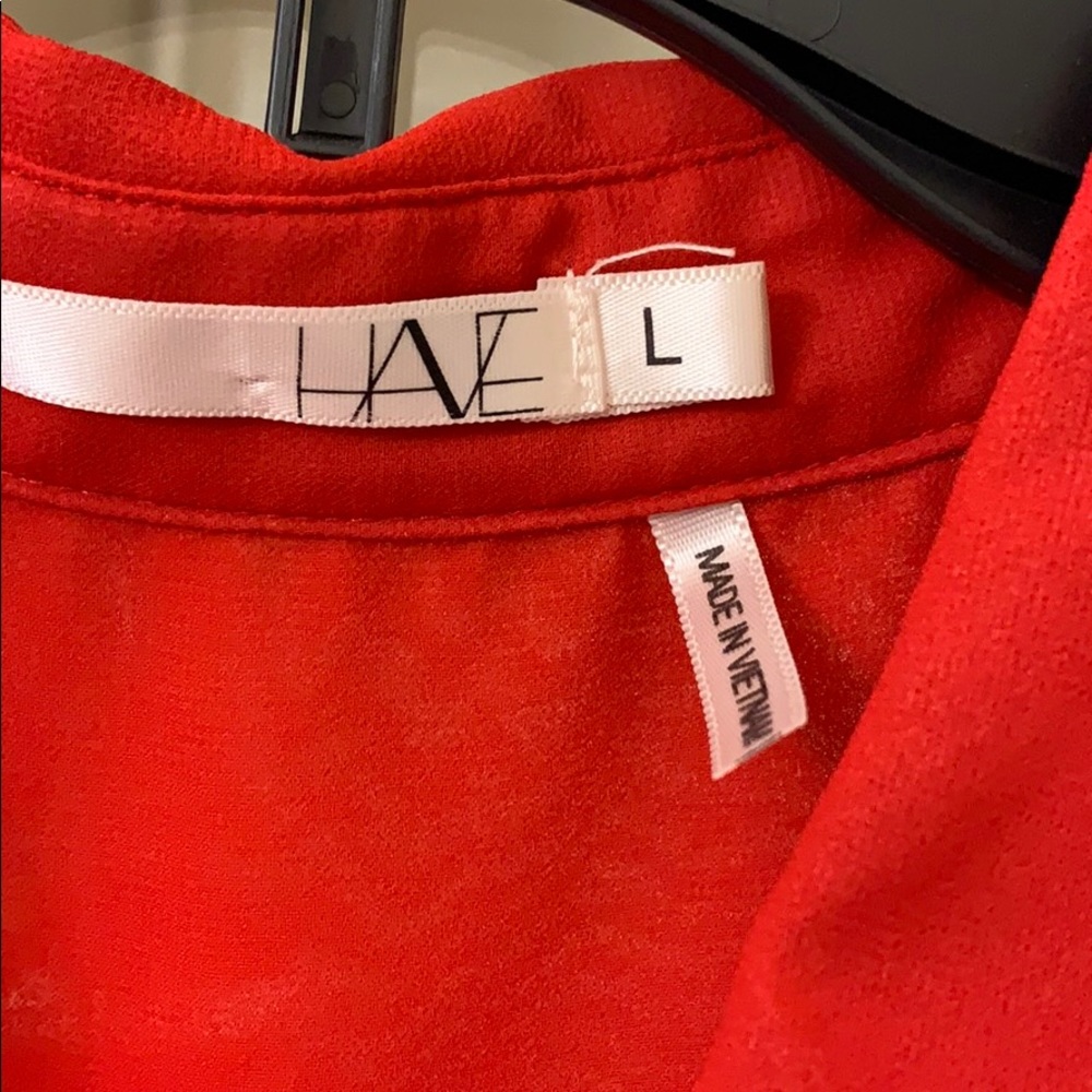 Sheer red button down - Picture 2 of 3